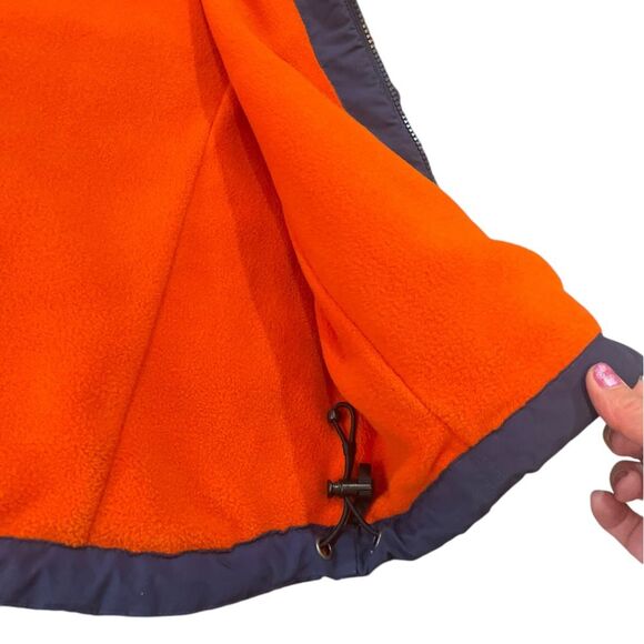 LL Bean Vest Fleece Lined Navy and Orange Womens Size Medium - Picture 7 of 12